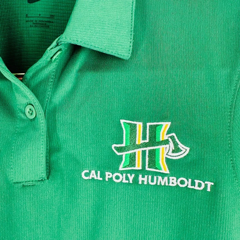 Nike Dri Fit NCAA Cal Poly Humboldt Lumberjacks Basketball Polo Shirt Green Sz S